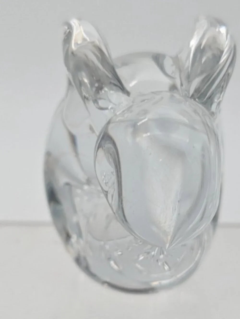 Vintage Art Glass Rabbit Bunny Paperweight Figure Clear controlled bubbles